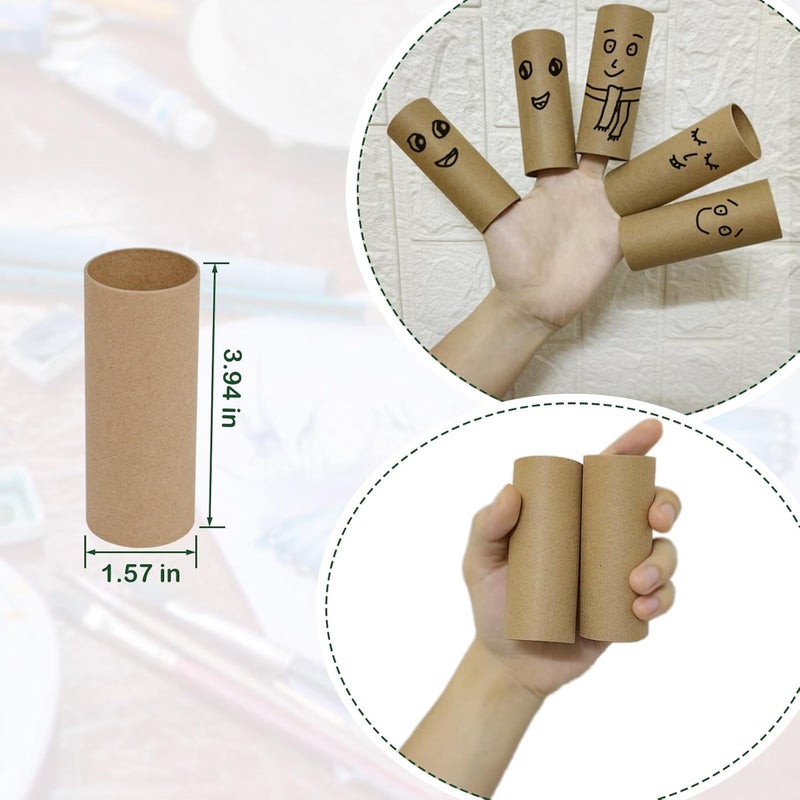 HESESOH 50 Pack Cardboard Tubes for Crafts - 1.57 x 3.94 Inches - Brown Toilet Paper Empty Rolls Round Thick Tubes Sturdy for Classroom Family Handmade DIY Projects - Image 2